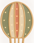 Lampe Montgolfière ORAWOOD à poser, détail des panneaux et points lumineux