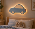 Visualisation illustrative de la lampe Voiture murale ORAWOOD avec halo lumineux arrière