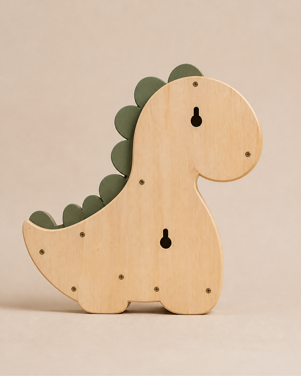 Lampe Dinosaure ORAWOOD, vue arrière et fixations murales