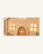 Lampe Maison ORAWOOD, gros plan du bois et des points lumineux