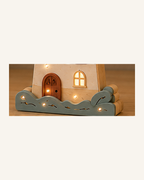 ORAWOOD Lighthouse solid pine night light, close-up of the natural wood grain and finish