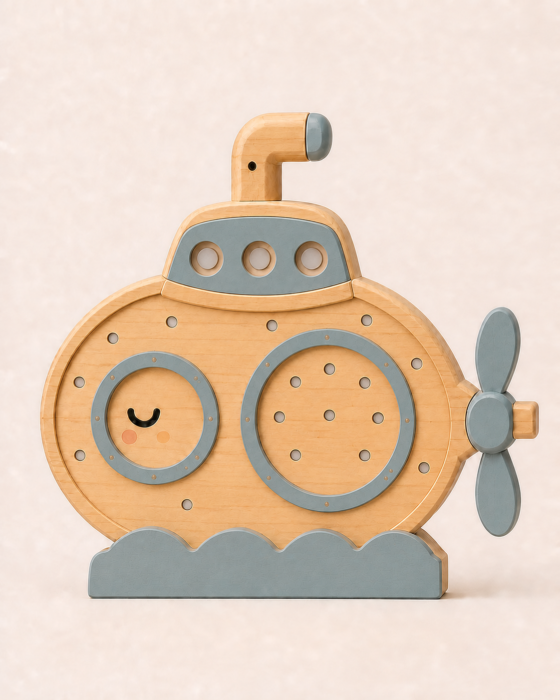 Lampe veilleuse Sous-marin ORAWOOD en pin massif, éteinte