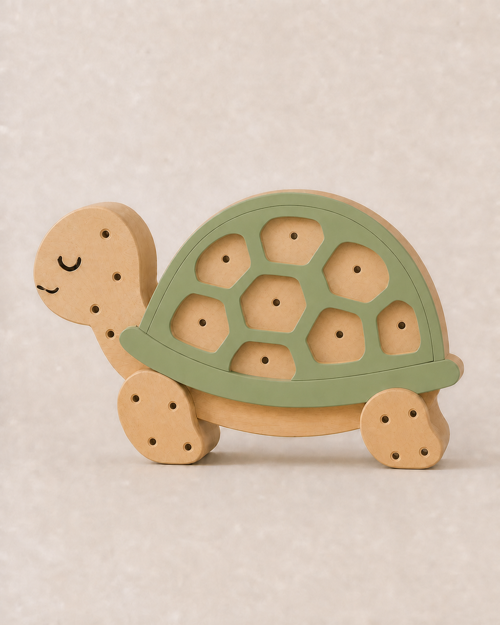 Lampe veilleuse Tortue ORAWOOD en pin massif, éteinte
